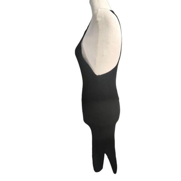 NEW Hera Collections Bodycon Stretchy Sexy Ribbed Black Dress Large - Picture 7 of 9